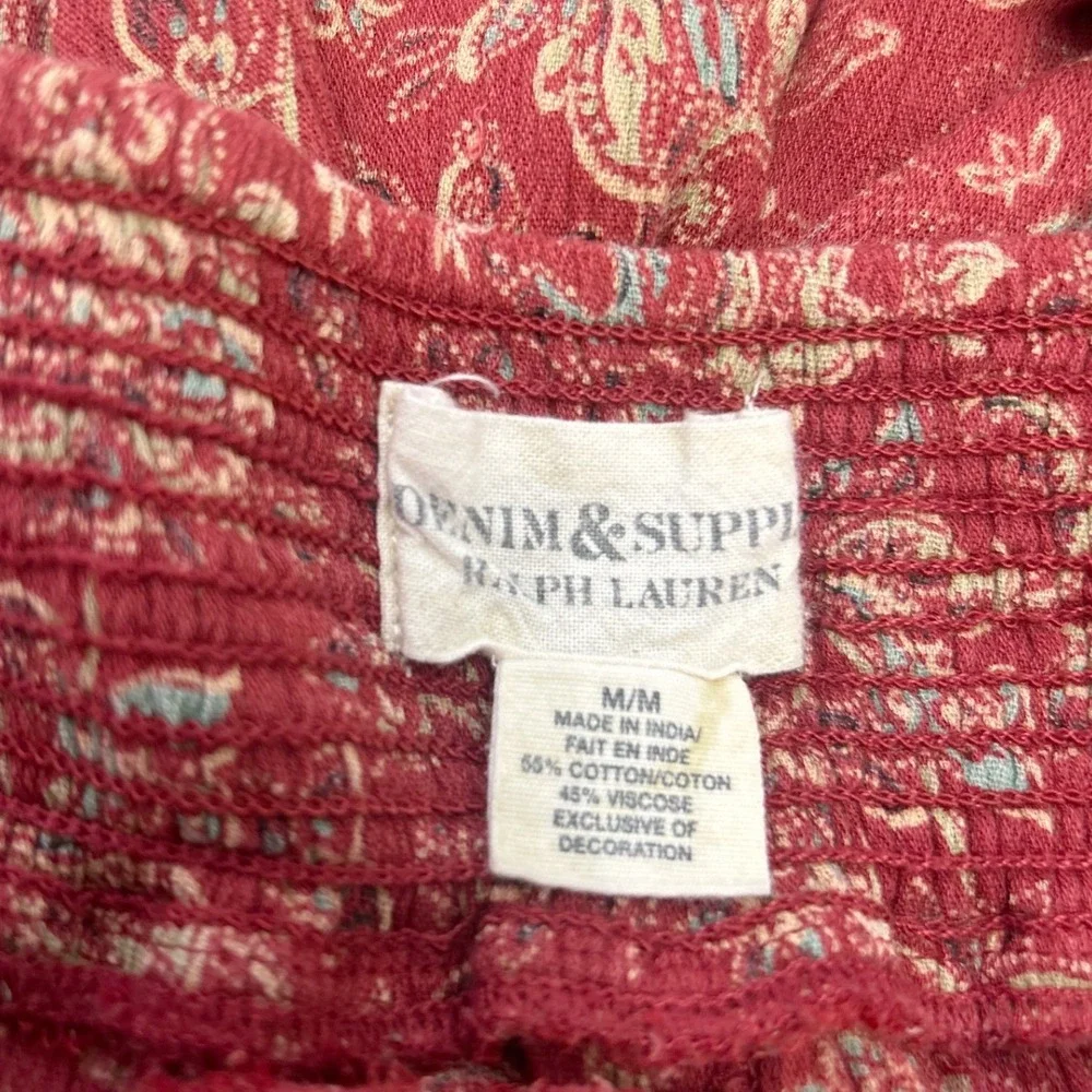 Denim & Supply Ralph Lauren Paisley‎ Floral Wrap Wide Leg Pants Size Medium